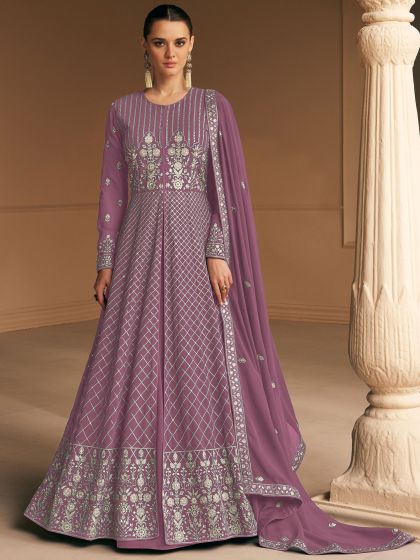 Magenta Embroidery Salwar Kameez With Dupatta