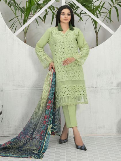 Olive Green Cotton Casual Salwar Suit Online