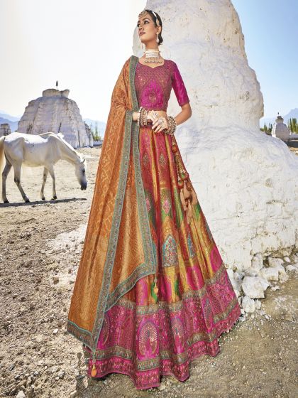 Multicolor Traditional Lehenga Choli With Dupatta