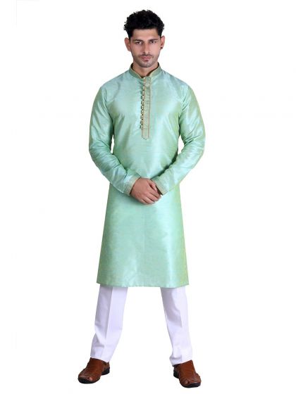 Sky Blue Colour Art Silk Kurta Pajama.