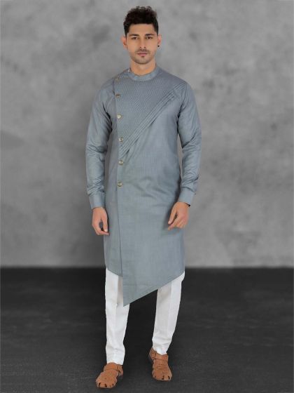 Grey Colour Readymade Kurta Pajama.