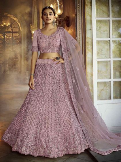 Pink Colour Designer Lehenga Choli.