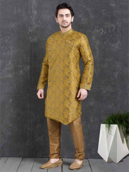 Yellow Colour Designer Men's Indowestern.