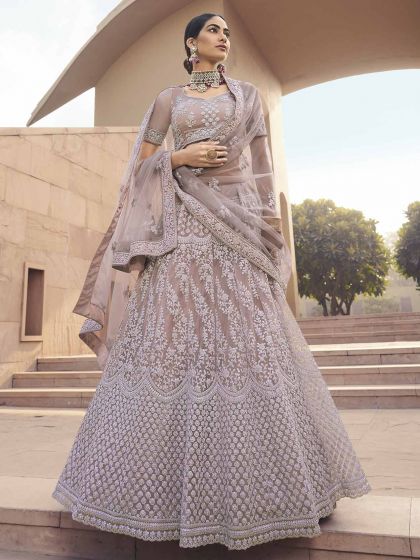 Net Women Lehenga Choli in Mauve Colour.