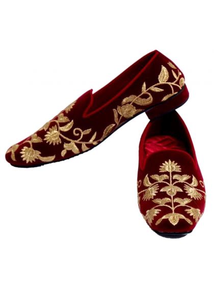 Red,Maroon Colour Groom Wedding Shoes.