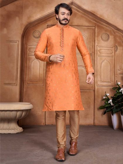 Orange Colour Traditional Kurta Pajama.