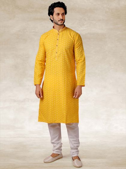 Yellow Colour Designer Kurta Pajama.