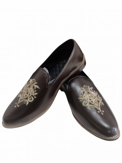 Dark Brown Colour Mens Wedding Shoes.