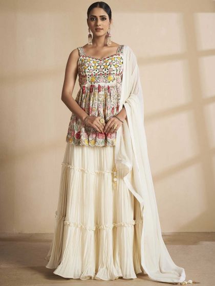 Off White Colour Designer Lehenga Choli.