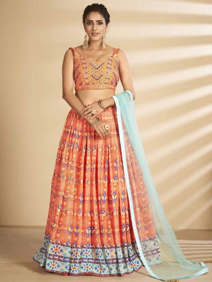 Multi Colour Designer Lehenga Choli in Art Silk Fabric.