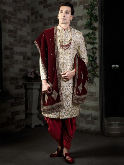 Exclusive Golden Colour Indian Designer Sherwani.