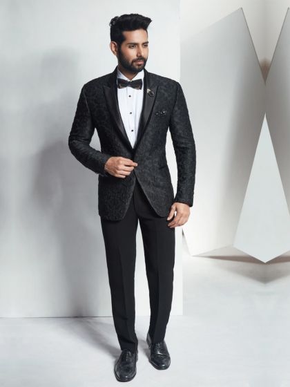 ELEGANT DESIGNER BLACK TUXEDO SUIT
