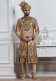 Buy sherwani online in Golden Color for Wedding