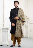 Buy designer sherwani in Black Colour