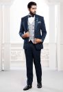 Buy designer party wear suits for men in blue colour