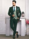 Royal Green Colour Imported Fabric Designer Mens Suits.