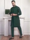 Green Colour Imported Fabric Designer Long Kurta Jacket.