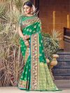 Silk Designer Saree Green Colour.