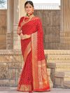 Silk Traditional Saree Red Colour.