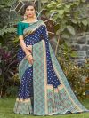 Silk Weaving Saree Blue Colour.