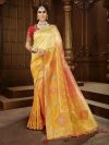 Light Orange Colour Silk Designer Sarees.