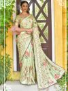 Pista Green Colour Silk Indian Designer Saree.