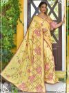 Yellow Colour Silk Saree With Zari,Sequin Work.