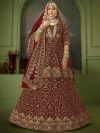 maroon colour designer bridesmaid lehenga choli, heavy designer lehenga choli online