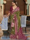 Green Colour Silk Fabric Traditional Saree.
