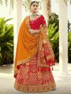 Red Colour Indian Designer Lehenga in Imported Fabric.