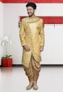 Golden Colour Men's Designer Indowestern.
