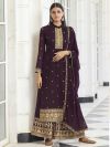 Purple Colour Sharara Salwar Suit in Georgette Fabric.
