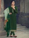 Dark Green Colour Georgette Fabric Salwar Kameez.