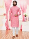 Pink Colour Silk Designer Kurta Pajama.