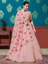 Peach Colour Designer Lehenga Choli in Georgette Fabric.