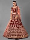 Maroon Colour Velvet Fabric Indian Designer Lehenga.