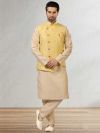 Yellow,Golden Colour Jacquard,Banarasi Silk Fabric Kurta Pajama.
