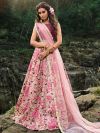 Pink Colour Bridesmaid Lehenga Choli in Net Fabric.