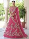 Pink Colour Net Fabric Bridal Lehenga Choli.