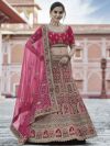 Pink Colour Women Lehenga Choli in Velvet Fabric.