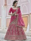 Pink Colour Velvet Fabric Designer Lehenga Choli.