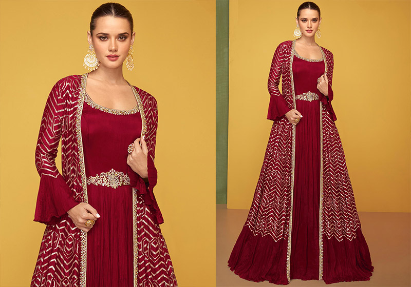 Karwa Chauth Jacket Style Salwar Suit